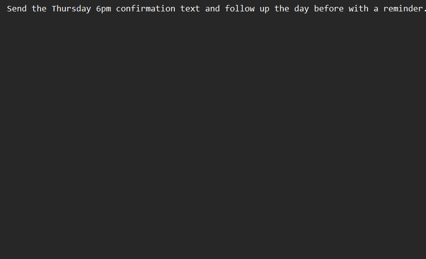 The follow-up notification