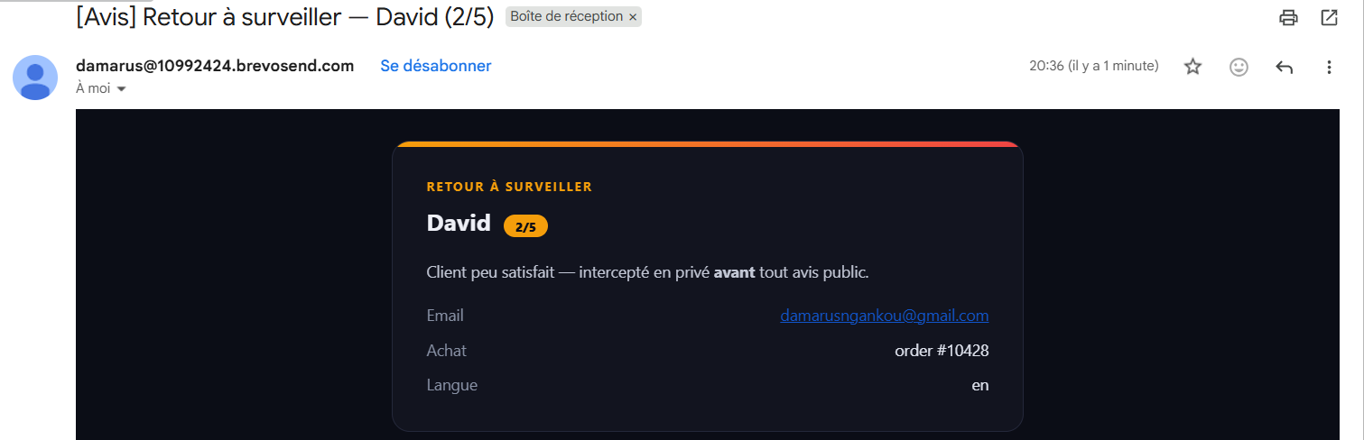 L'interception d'un mécontent